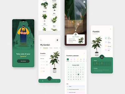 Plant care app concept app design fireart fireartstudio minimal plant plant illustration ui