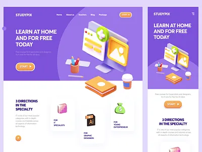 StudyPix - Webflow Website branding cuberto design figma halolav illustration study ui ux vector