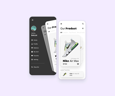 NIke app design ecommerce figma mobile mobile app mockup ui ux