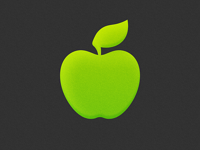 Green Apple! app apple brand branding fruit gradient grain green icon illustration ios iphone leaf logo logo design mac mark noise symbol texture