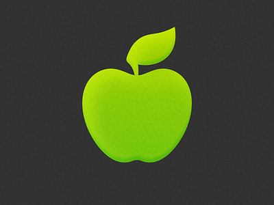 Green Apple! app apple brand branding fruit gradient grain green icon illustration ios iphone leaf logo logo design mac mark noise symbol texture