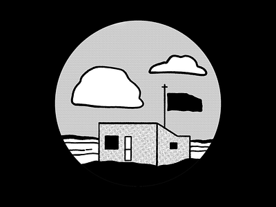 outpost clouds deserted design design757 digital illustration graphic design illustration inktober isolated outpost solo