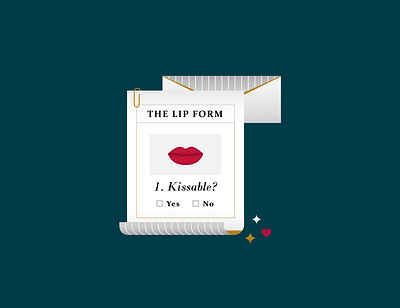 The lip form envelope gradient illustration kiss lips paper