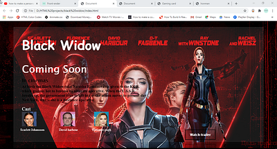 Black widow landin gpage design design web