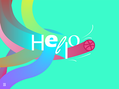 Hello, Dribbble gradient gradient design hello dribbble syed jeem typography