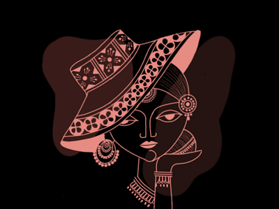 Pattachitra lady illustration graphicdesigner