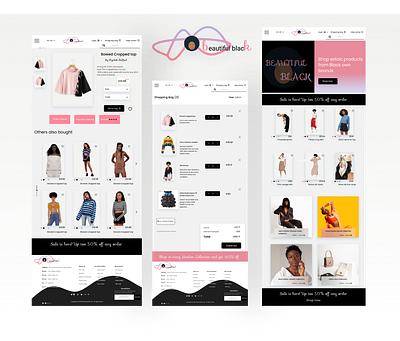 Beautiful black e-commerce store branding branding design design e commerce design illustration menu mobile ui online shop online store typography ux web web design website design