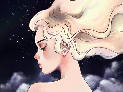 Moon | Digital Art digital art digital painting illustration procreate