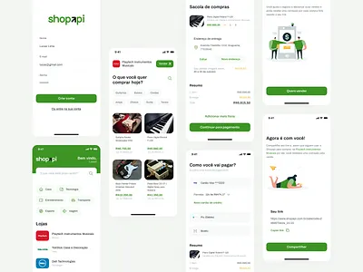 Marketplace App Concept app cart design figma flat green illustration marketplace minimal mobile payment register sales shop shopping bag store ui user interface visual design