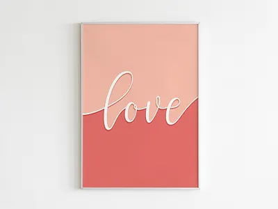 Colourful love wall art canvas colourful design design art graphic design love poster minimal poster print typography design wall art wall art design
