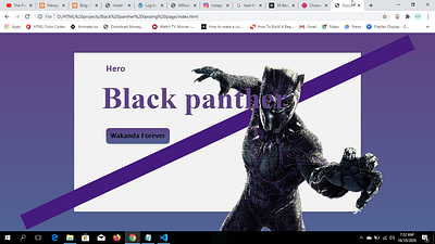 Black panther landing page design web