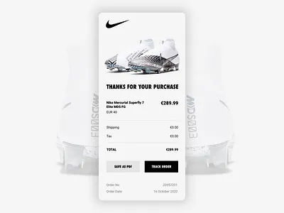 Email Receipt app boots dailyui dailyuichallenge design football invoice mobile nike receipt ui ux