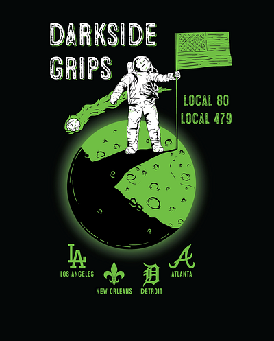 Darkside Grips astronaut branding design digital digital illustration graphic design illustration lighting logo moon space vector