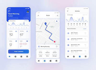 Sports Tracking App app dashboard design design hiking mobile app mobile app design run tracker running tracker tracking app ui uidesign user experience userinterface ux