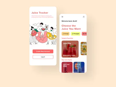 Juice Lover App app app design application conoverdesigns daily daily 100 challenge daily ui dailyui dailyuichallenge design ecommerce ecommerce app ecommerce design juice juices ui uidesign ux ux ui uxui