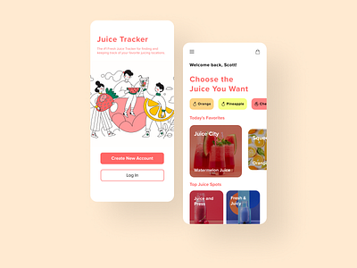 Juice Lover App app app design application conoverdesigns daily daily 100 challenge daily ui dailyui dailyuichallenge design ecommerce ecommerce app ecommerce design juice juices ui uidesign ux ux ui uxui