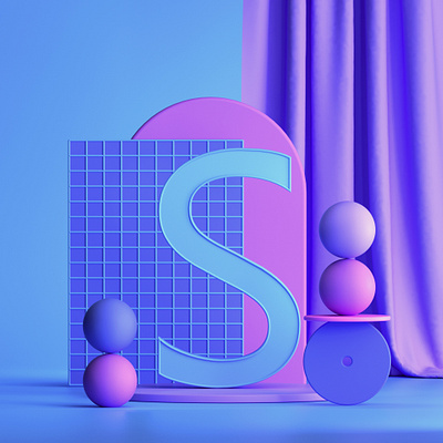 S #36daysoftype 3d 3d art 3d artist 3d illustration 3d modeling 3dui abstract designer graphic design graphic designer illustration modeling ui uiux ux