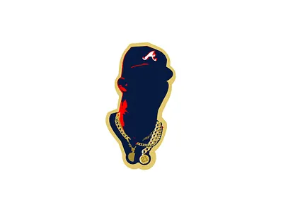 Cause He wore em first baseball bling chains design enotsdesign icon illustration logo player sports
