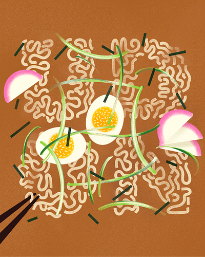 Olivia Dreams of Udon food food illustration food typography graphicdesign lettering lettering artist procreate typography