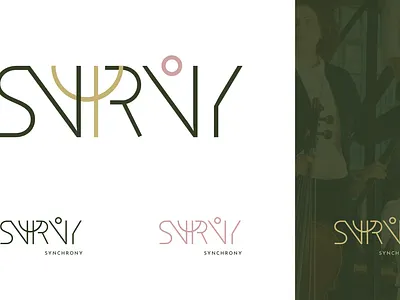 Synchrony branding flat logo minimal vector