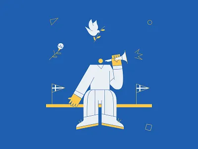 28h 1 blue branding character fat greek kommigraphics music pigeon vector