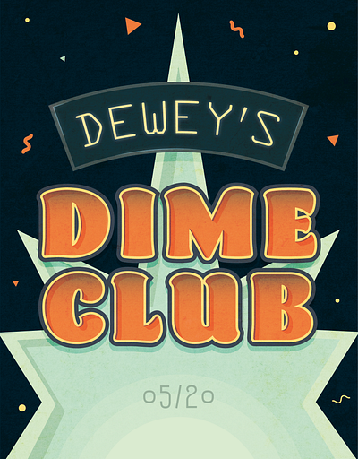 Dewey's Dime Club 2020 advertising design event illustration illustrator