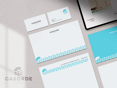 WIP. Cascade branding. branding cascade design geometric icon logo mark oasis waves