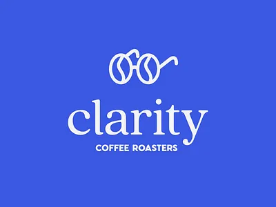Clarity Coffee Roasters branding clean clear coffee coffee roaster eye glasses eyewear flat focus logo logo design optometry organic