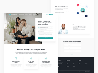 Homepage | Hostmaker design digital homepage interface property management rental ui web design
