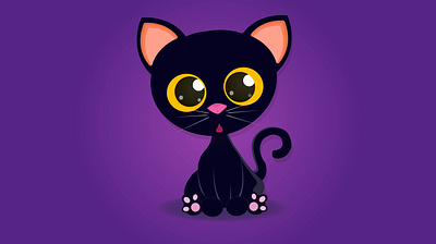 Halloween cat big black cat cute eyes kittens yellow