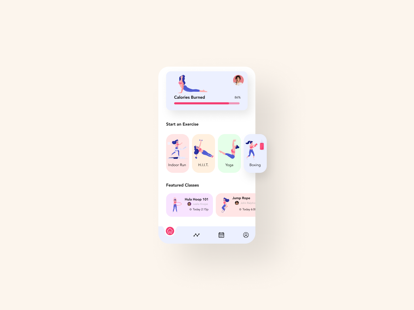 Example of Workout App Progress Bar