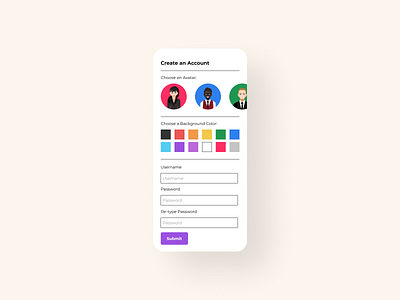 Create An Account Avatar avatar avatar icons avatars conoverdesigns daily daily 100 challenge daily ui dailyui dailyuichallenge design mobile mobile app mobile app design mobile design mobile ui ui uidesign ux ux ui uxui