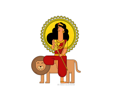 Maa Durga art character design design durga durga puja graphic design illustration minimal music poster poster design vector