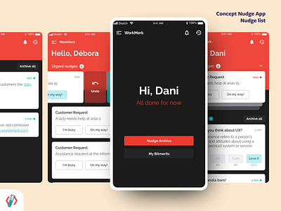 Concept Nudge App | List adobe xd concept interface nudge prototype react native sketch ui ux web app