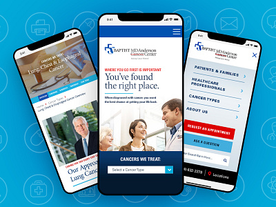 Baptist MD Anderson Cancer Center Mobile Website agency healthcare medical mobile mobiledesign ui uidesign user experience userinterface ux uxdesign