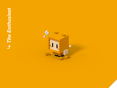 Color Personalities 02 - The Enthusiast bee blender character design cute illustration isometric low poly personality pixel art quiz robot videogame vr