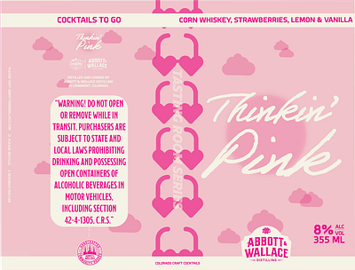 Abbott & Wallace Thinkin' Pink brand design can design can label design distillery whiskey can