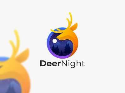 Deer Night app branding design icon illustration logo typography ui ux vector