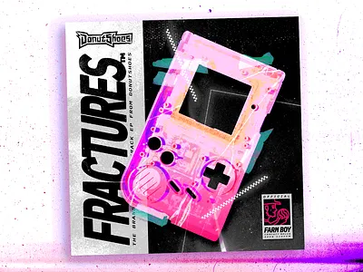 DonutShoes Branding + Album Art album branding chiptune collage cover design donutshoes gameboy glitch graphic grunge logo neon nintendo photoshop retro texture typography vaporwave