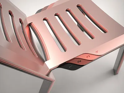 Stack chair concept design copper furniture design industrial design keyshot modipow product design product presentation render rendering