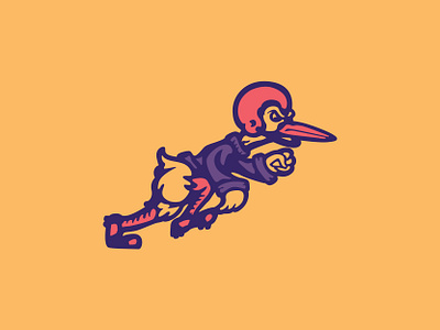 The Ibis character football helmet ibis illustration logo mascot mascot logo run running sweater vintage