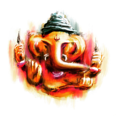 Ganesha abstract concept art digital art digital painting ganesh ganesha god hindu hinduism illustration oil oilpainting painting warm