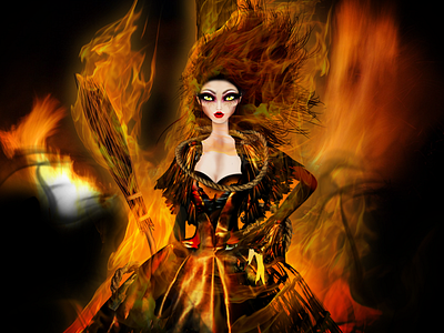 Salem Witch Spirit bruja burn evil fire illustration october salem spirit witch witchcraft witcher witches witchy