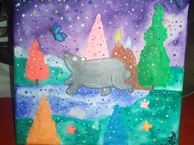 el oso enamorado de la mariposa celeste art arte dibujo dibujando artist artwork design dibujante dibujo dibujo pintura arte dibujos illustration pintura