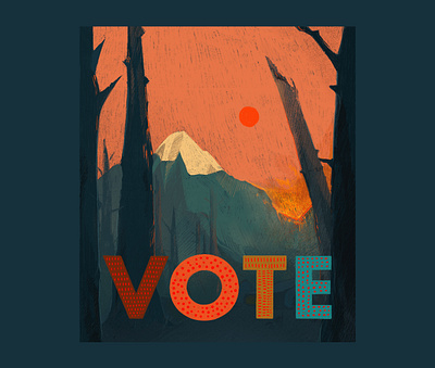 Vote! drawing drawingart elections202 illustration lettering procreate wildfires