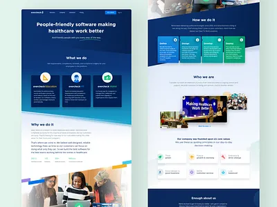 EverCheck About page exploration about clean colorful design doctor evercheck healthcare icons marketing agency software stripes ui ux web design