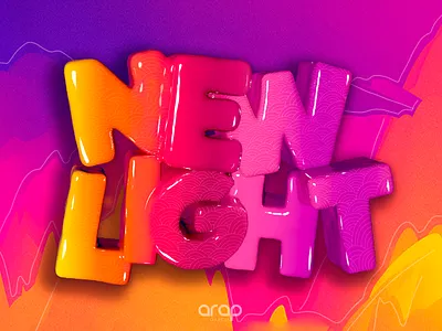 New Light 3d type 3dillustration 3dtype c4d cinema 4d colorful design graphicdesign john mayer photoshop type
