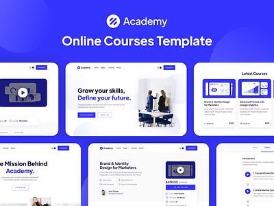 Presentation | Academy - Online Course Webflow Template courses e learning education educational home homepage landing landing page landingpage learn learning learning platform lesson online courses web web design webdesign webflow website