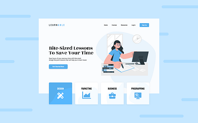 Learnable - Landing Page - Concept dailyui 003 desktop education landing page ui uiux