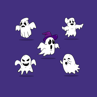 Cute ghost Halloween branding cute design gosht graphic design halloween halloween design halloween party icon illustration mascot character mascot design night symbol design vector